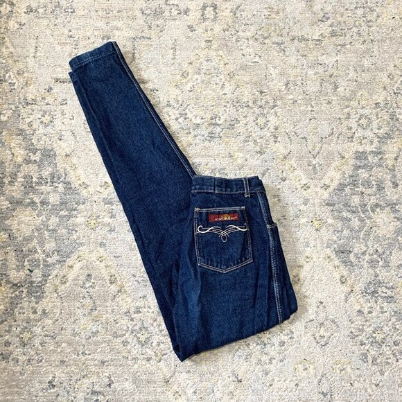 VTG 70s 80s Dark Wash Jordache Denim jeans 24 x 30 High Waisted Slim Fit Tapered - Picture 8 of 8